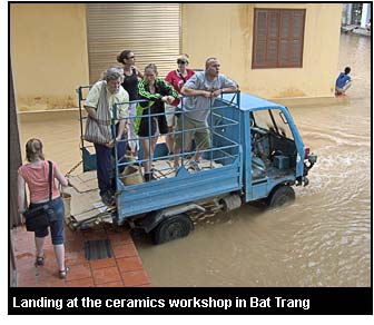 Landing at the ceramics workshop in Bat Trang